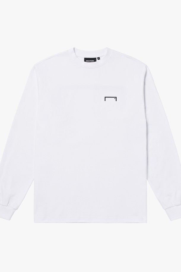 GOALSTUDIO - 긴팔티셔츠 - ESSENTIAL BIG LOGO LONG SLEEVE TEE-WHITE