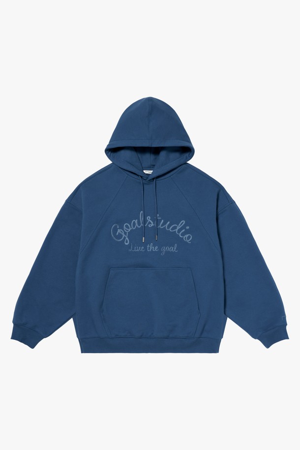 GOALSTUDIO - 후디 - LETTERING LOGO HOODIE-DARK BLUE