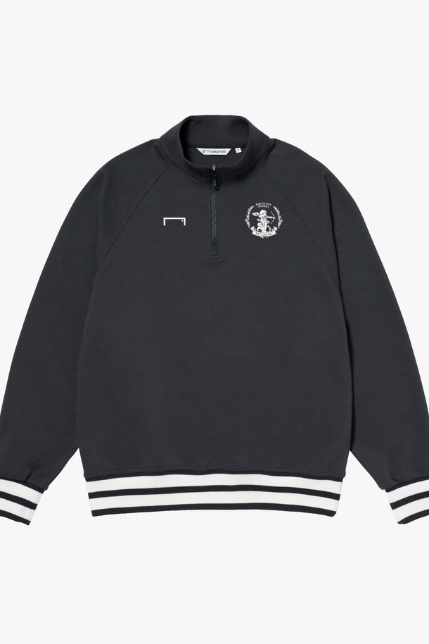 GOALSTUDIO - 긴소매 티셔츠 - FC EMBLEM QUARTER ZIP-UP-DARK GREY