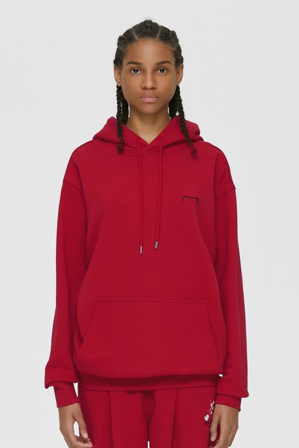 GOALSTUDIO - 긴팔티셔츠 - ESSENTIAL BIG LOGO PAINTED HOODIE-RED