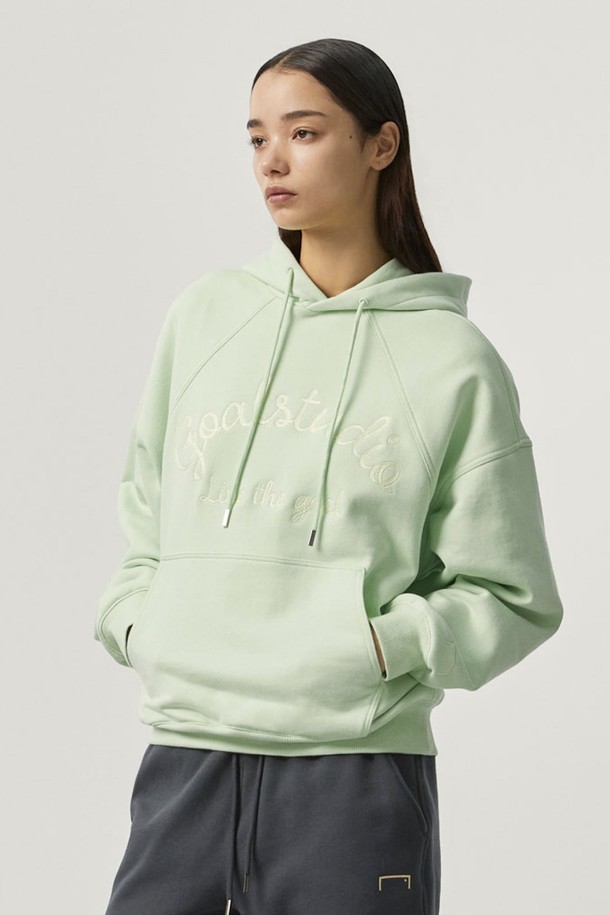 GOALSTUDIO - 후디 - LETTERING LOGO HOODIE-MINT