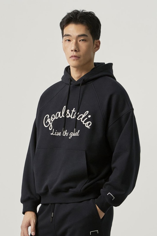 GOALSTUDIO - 후디 - LETTERING LOGO HOODIE-BLACK