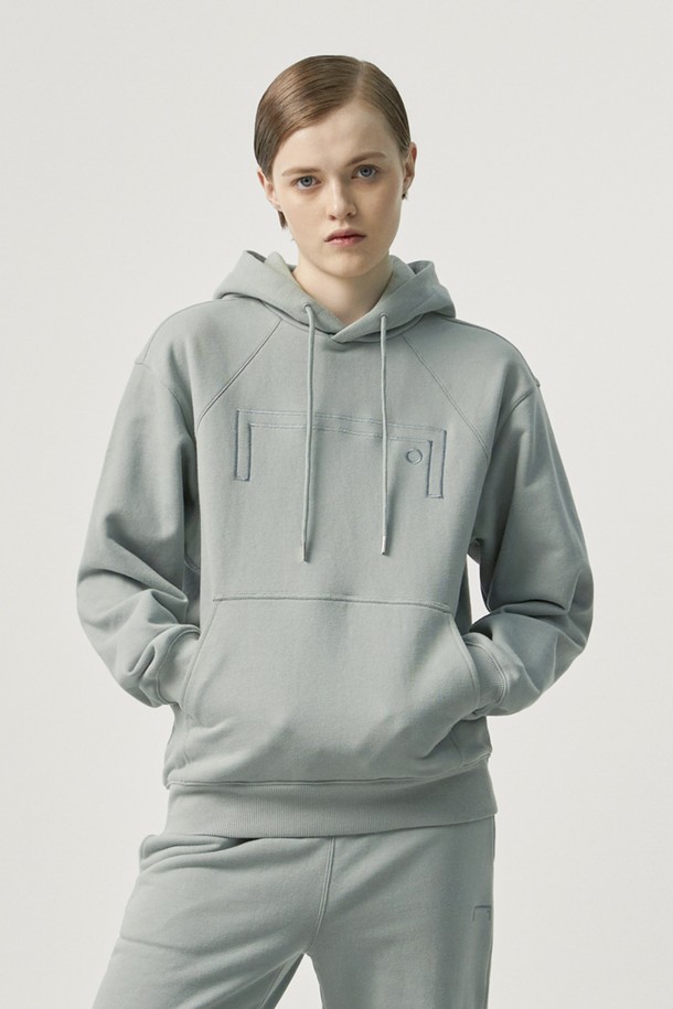 GOALSTUDIO - 후디 - STITCHED BIG LOGO HOODIE-LIGHT KHAKI