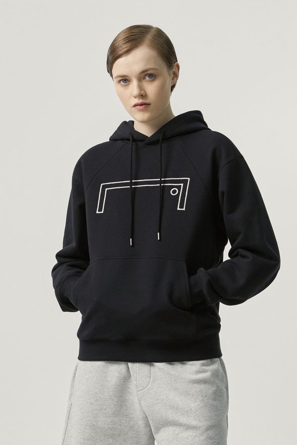 GOALSTUDIO - 후디 - STITCHED BIG LOGO HOODIE-BLACK