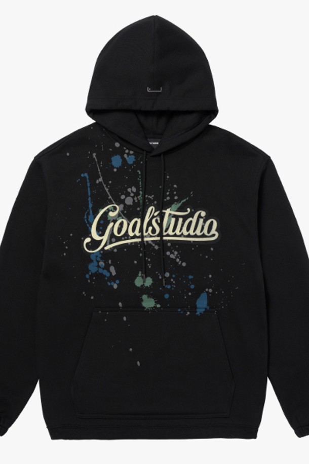 GOALSTUDIO - 긴팔티셔츠 - SCRIPT LOGO HOODIE-BLACK