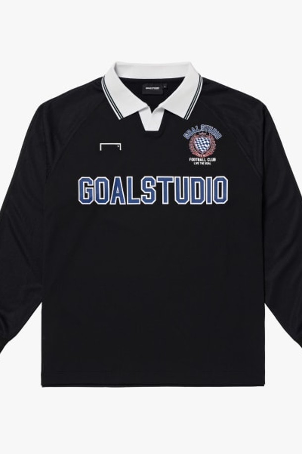 GOALSTUDIO - 긴팔티셔츠 - COLLARED LONG SLEEVE GAME SHIRT-BLACK