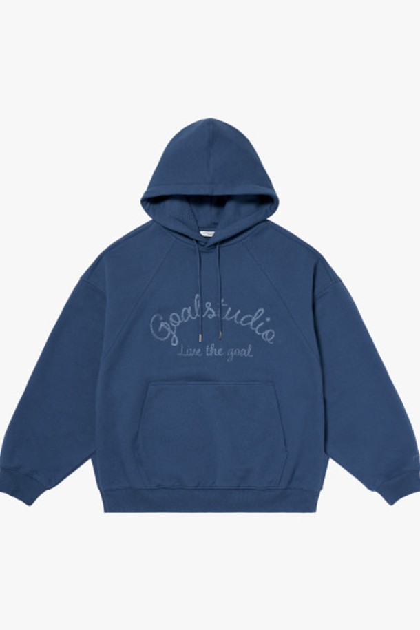 GOALSTUDIO - 후디 - LETTERING LOGO HOODIE-DARK BLUE