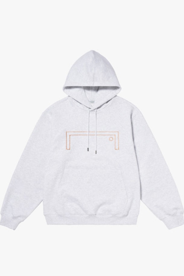 GOALSTUDIO - 후디 - STITCHED BIG LOGO HOODIE-MELANGE GREY