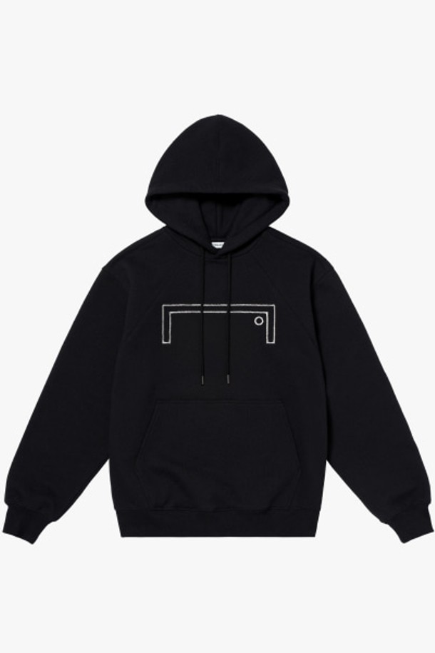 GOALSTUDIO - 후디 - STITCHED BIG LOGO HOODIE-BLACK