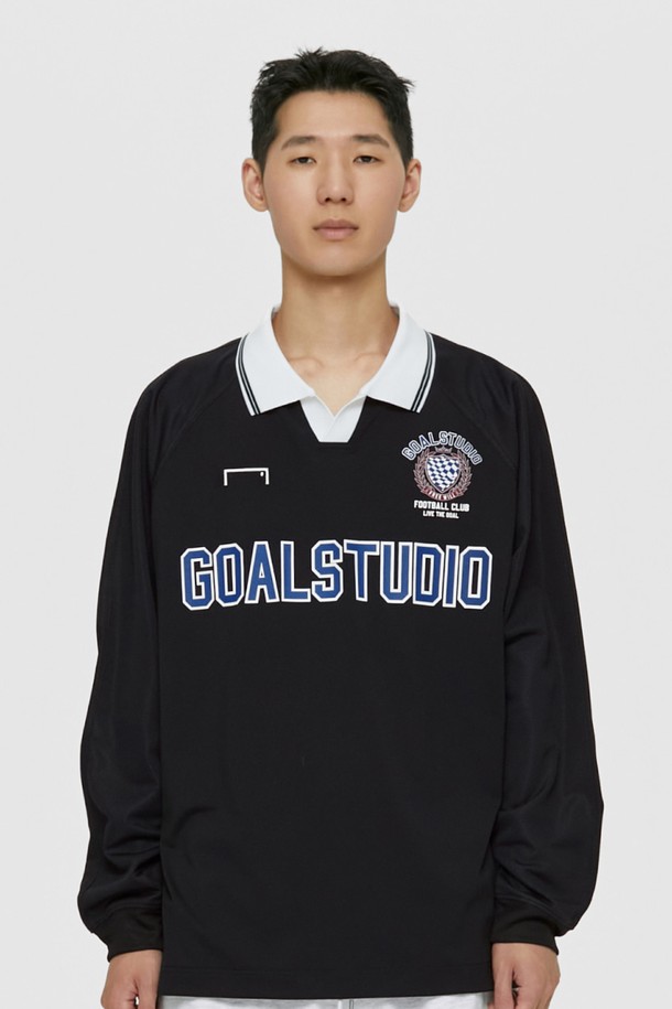 GOALSTUDIO - 긴팔티셔츠 - COLLARED LONG SLEEVE GAME SHIRT-BLACK