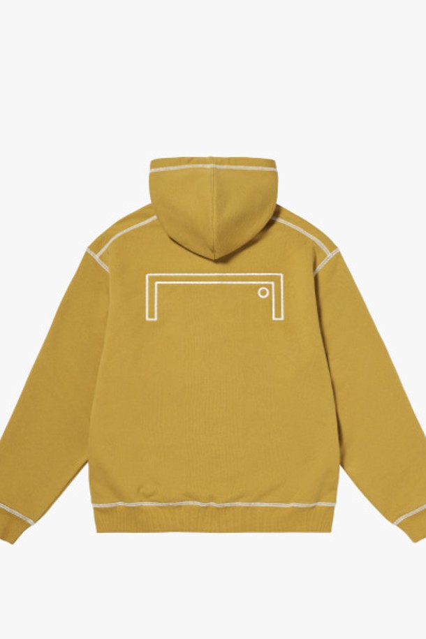 GOALSTUDIO - 후디 - STITCHED BIG LOGO ZIP-UP HOODIE-MUSTARD