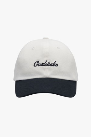 SCRIPT LOGO BALL CAP - WHITE/NAVY