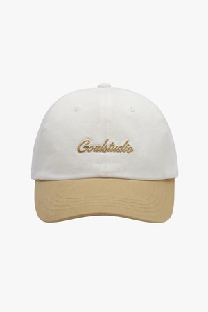 SCRIPT LOGO BALL CAP - WHITE/BEIGE