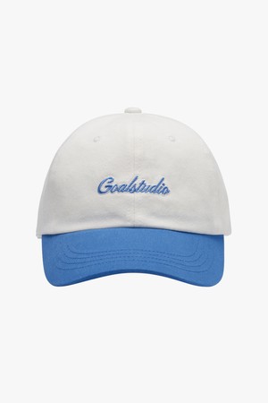 SCRIPT LOGO BALL CAP - WHITE/BLUE