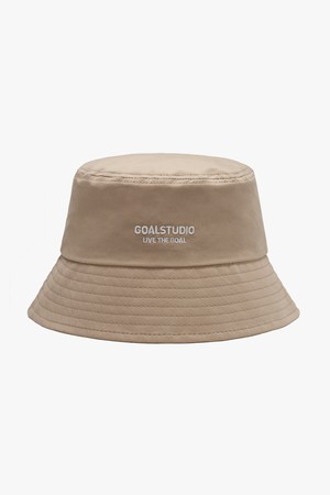 COTTON WASHED BUCKET HAT - BEIGE