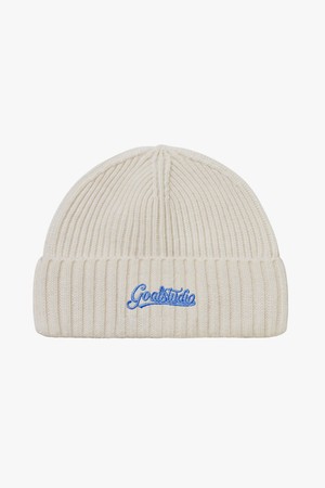 SCRIPT LOGO WOOL BEANIE-IVORY