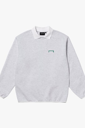 ESSENTIAL COLLARED SWEAT-MELANGE GREY