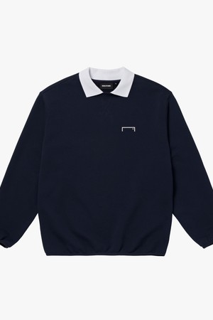 ESSENTIAL COLLARED SWEAT-DARK NAVY