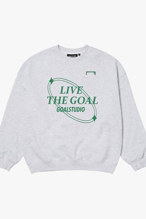 OVER FIT LIVE THE GOAL SWEAT-MELANGE GREY