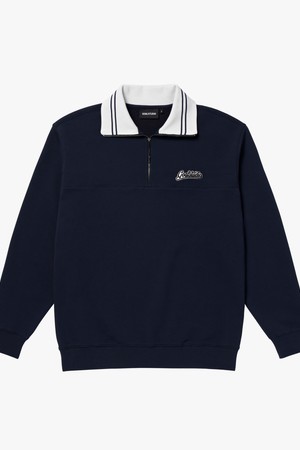 SCRIPT LOGO HALF ZIP-UP-DARK NAVY