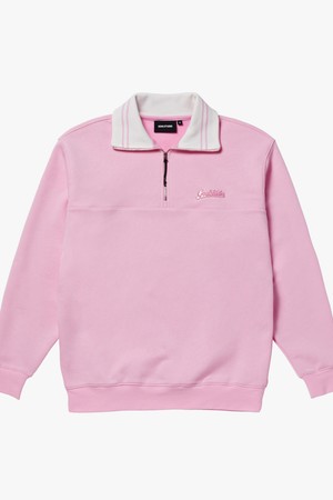 SCRIPT LOGO HALF ZIP-UP-LIGHT PINK