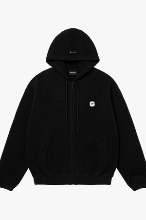 G LOGO MICRO FLEECE FULL ZIP-UP JACKET-BLACK