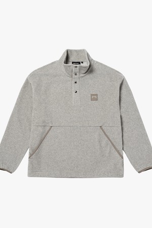 CORDUROY VELOUR BUTTON-UP SHIRT-MELANGE GREY