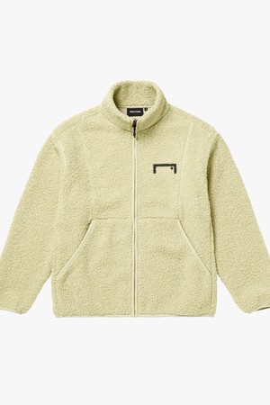 ESSENTIAL HIGH NECK SHERPA FLEECE JACKET-LIGHT BEIGE