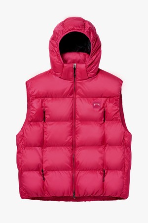 DETACHABLE HOODED PUFFER PADDING VEST-RED