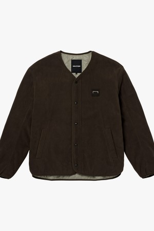 MICRO FLEECE PADDED CARDIGAN-BROWN