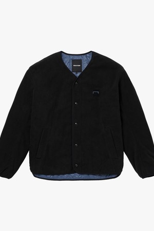 MICRO FLEECE PADDED CARDIGAN-BLACK