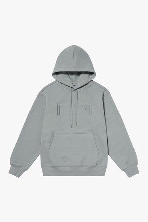 STITCHED BIG LOGO HOODIE-LIGHT KHAKI