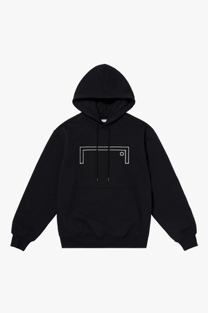 STITCHED BIG LOGO HOODIE-BLACK