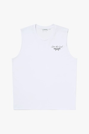 AIR MESH STACK LOGO SLEEVELESS-WHITE