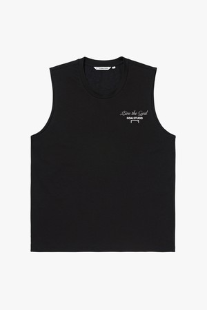 AIR MESH STACK LOGO SLEEVELESS-BLACK