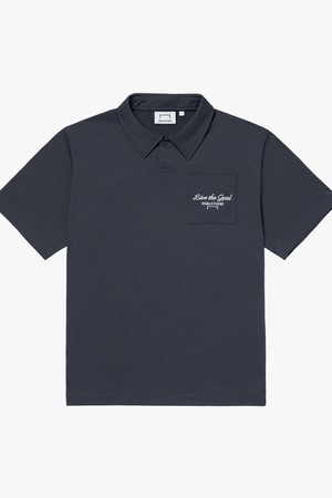 AIR DRY STACK LOGO POLO SHIRT-CHARCOAL