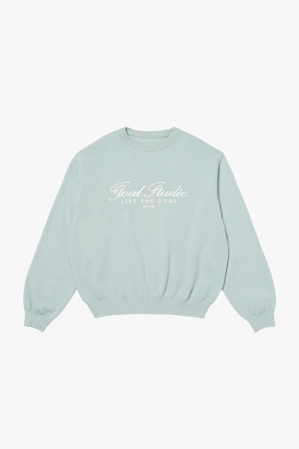 GOALSTUDIO - 스웨트셔츠 - BASIC EMBROIDERY SWEATER-SKY BLUE