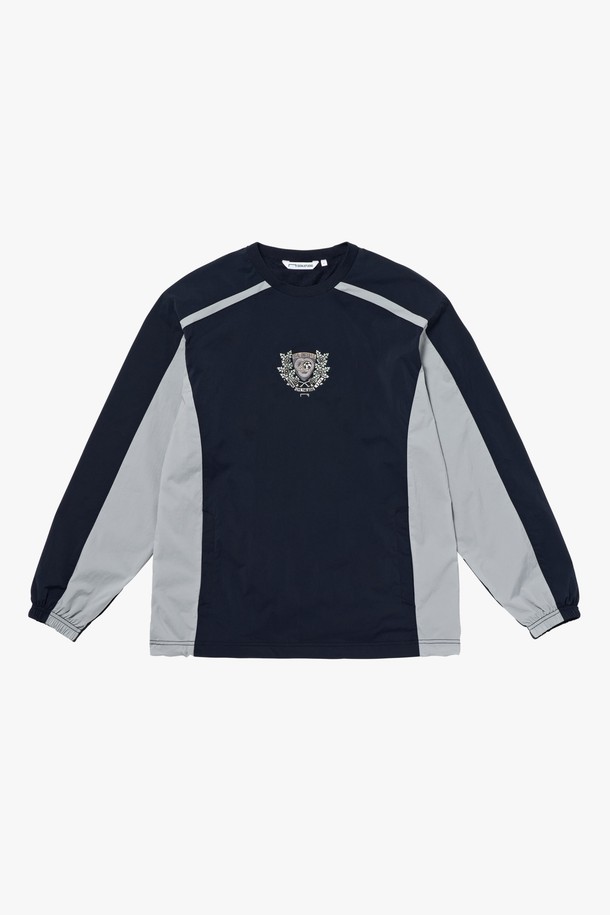 GOALSTUDIO - 긴팔티셔츠 - EMBLEM BRUSH LINED WIND PULLOVER-NAVY