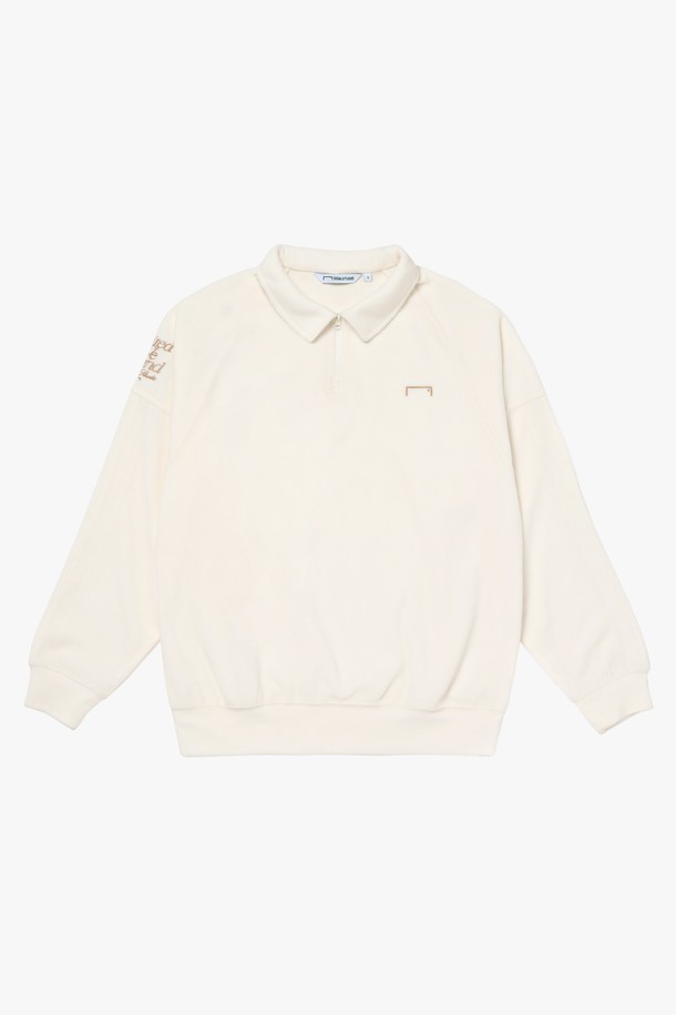 GOALSTUDIO - 긴팔티셔츠 - STADIUM STITCH FLEECE POLO SHIRT-OFF WHITE