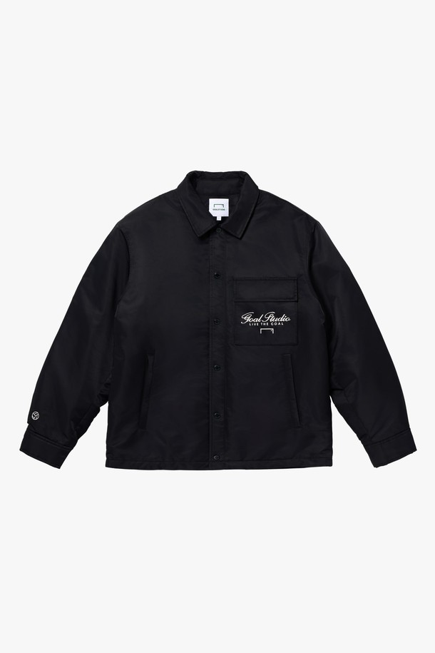 GOALSTUDIO - 다운/패딩 - EMBROIDERY PADDED SHIRT JACKET-BLACK