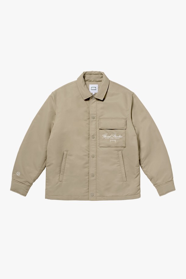 GOALSTUDIO - 다운/패딩 - EMBROIDERY PADDED SHIRT JACKET-BEIGE