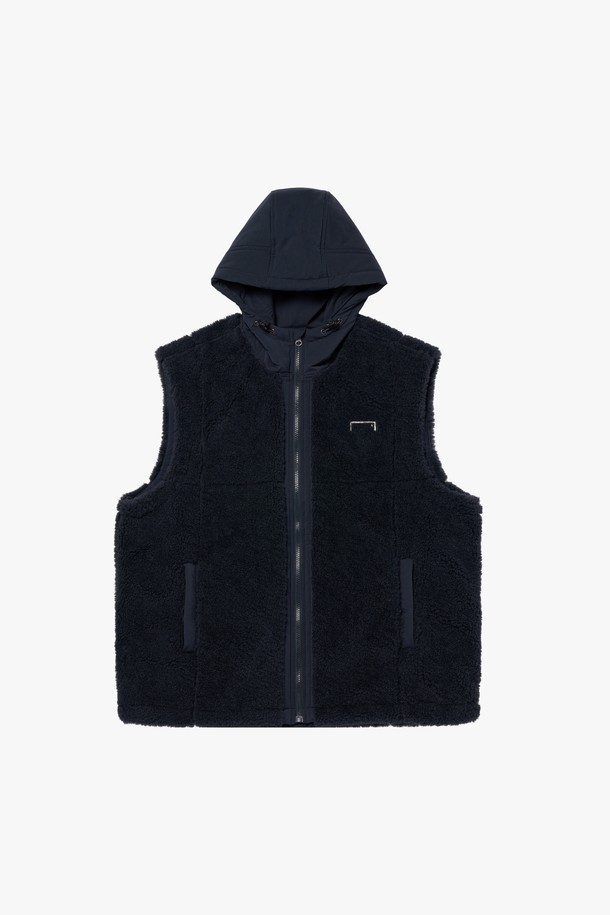 GOALSTUDIO - 자켓/점퍼 - STADIUM STITCH FLEECE VEST-DARK NAVY