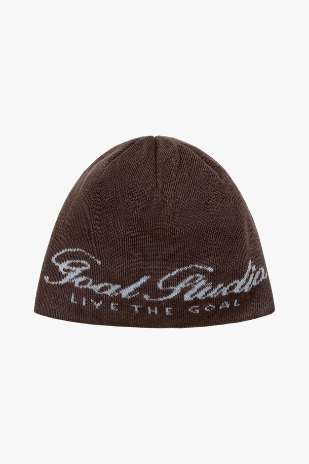 GOALSTUDIO - 모자 - ESSENTIAL JACQUARD BEANIE-DARK BROWN