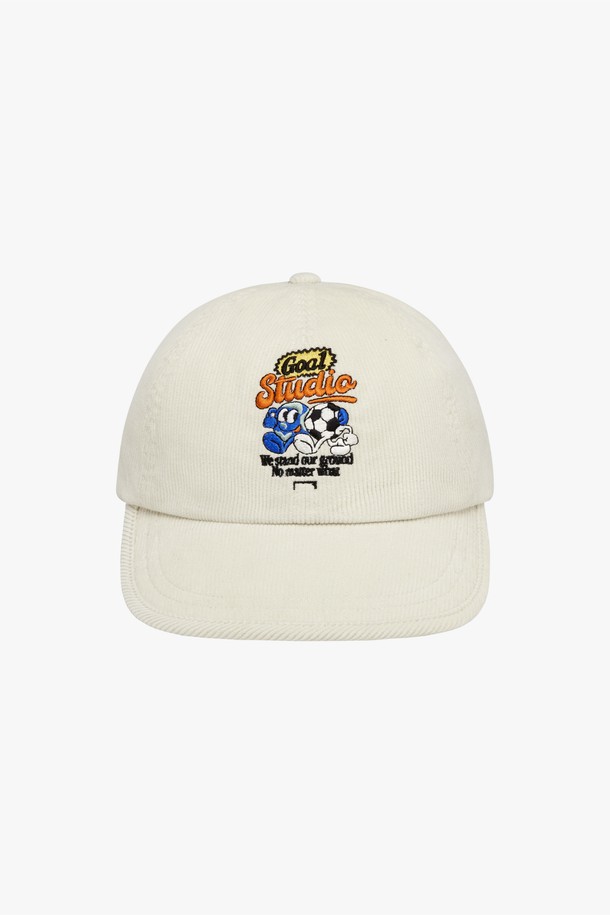 GOALSTUDIO - 모자 - GRAFFITI CORDUROY DUCKBILL CAP-OFF WHITE