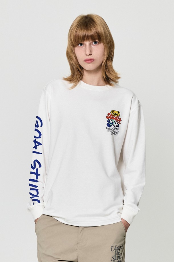 GOALSTUDIO - 긴팔티셔츠 - GRAFFITI LONG SLEEVE TEE-OFF WHITE