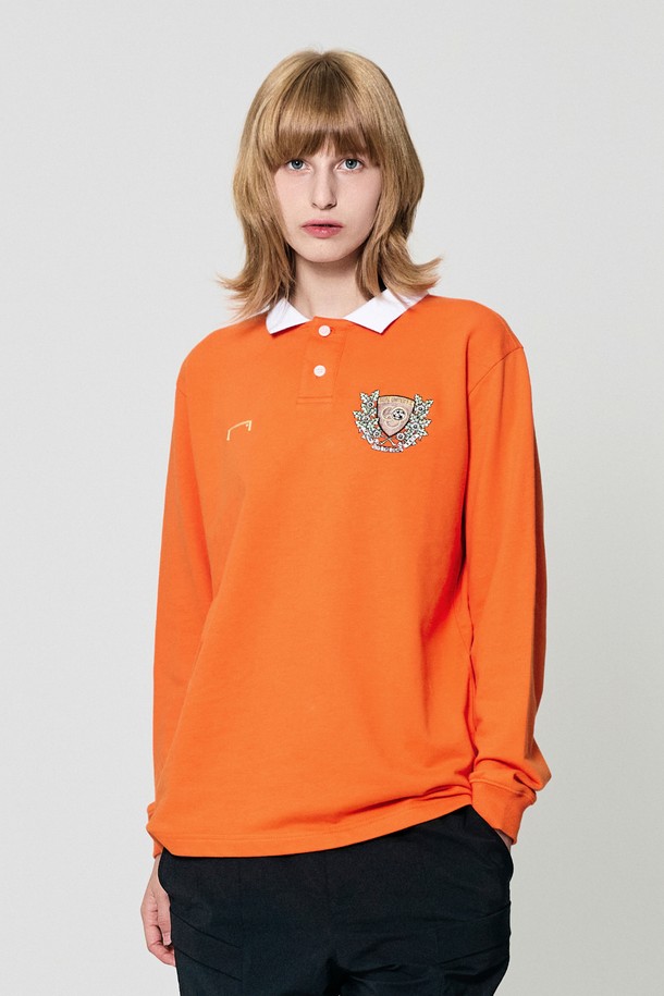 GOALSTUDIO - 긴팔티셔츠 - EMBLEM POLO SHIRT-ORANGE