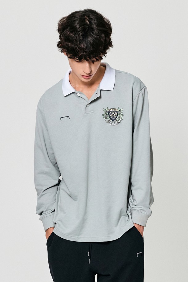 GOALSTUDIO - 긴팔티셔츠 - EMBLEM POLO SHIRT-LIGHT GREY