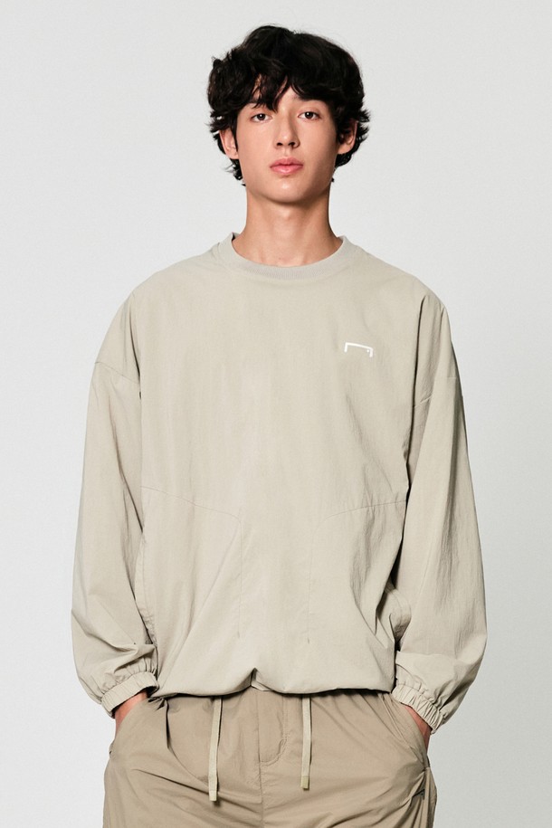 GOALSTUDIO - 긴팔티셔츠 - BASIC FLEECE LINED WIND PULLOVER-BEIGE