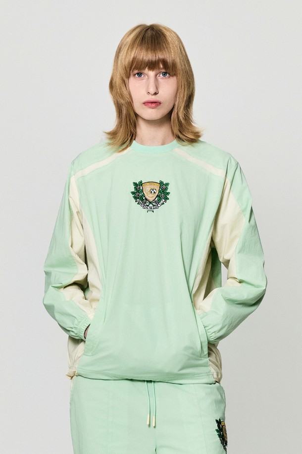 GOALSTUDIO - 긴팔티셔츠 - EMBLEM BRUSH LINED WIND PULLOVER-MINT