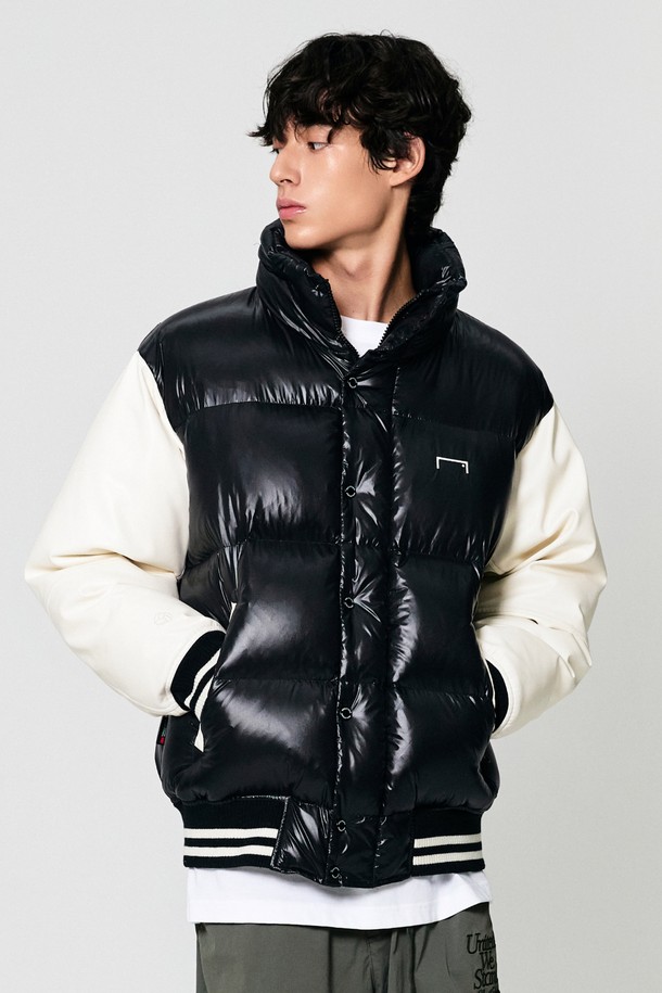 GOALSTUDIO - 다운/패딩 - VARSITY PUFFER DOWN JACKET-BLACK